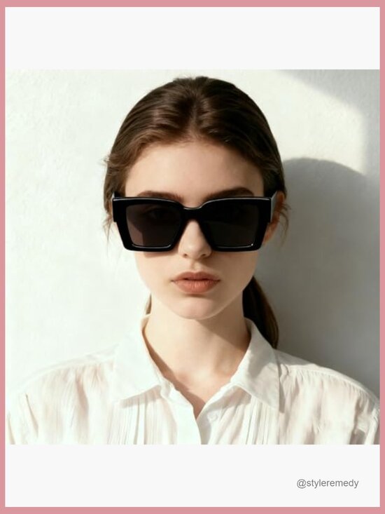 Polarized Oversized Rectangle Frame Sunglasses, Plastic Frame, Adult main image 5